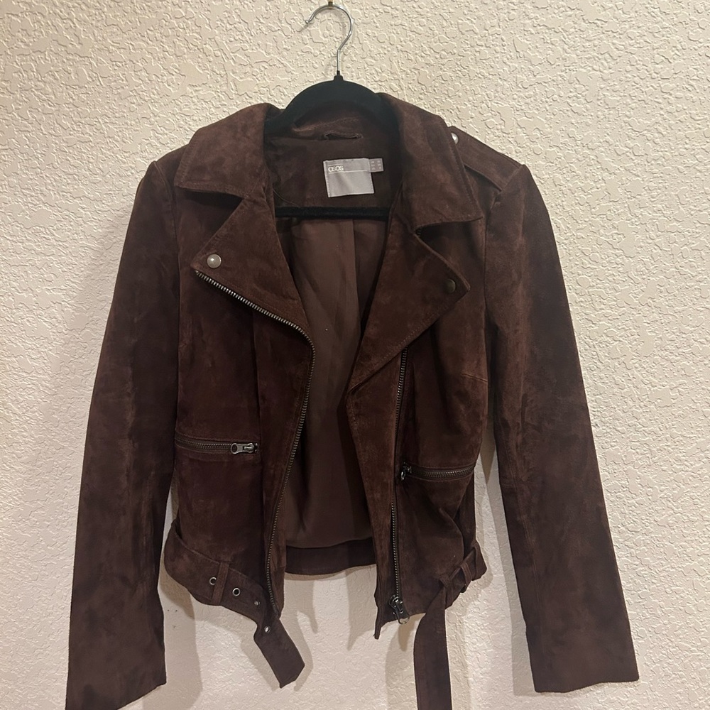 ASOS Brown Suede Moto Jacket